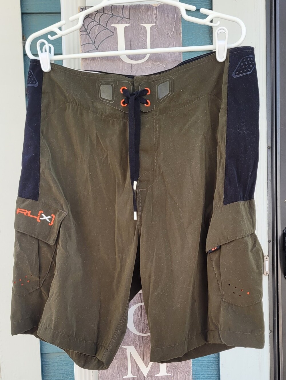 RLX/Ralph Lauren Men’s Olive Green Cargo Swim Shorts